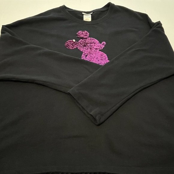 Disney Parks Disneyland Reversible Sequin Mickey Mouse Black Sweatshirt Size 1X - Picture 16 of 16